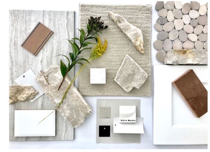 Analoges Moodboard für Oberflächen und Materialien